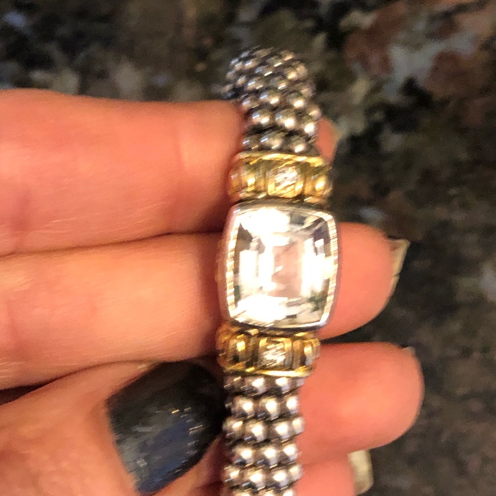 Lagos White topaz and diamond gold bracelet - Picture 3 of 8